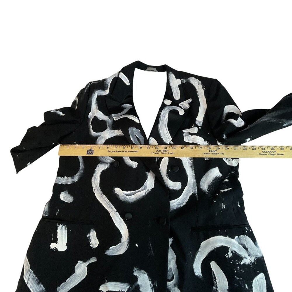 Hand-Painted Abstract Pattern Blazer Jacket Mens … - image 6